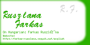 ruszlana farkas business card